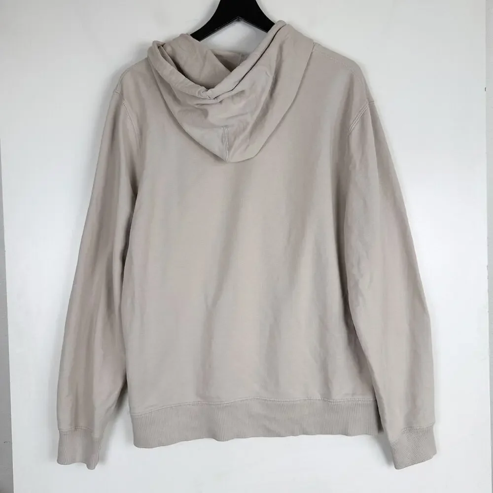 J.Crew Mens Authentic Fleece Pullover Hoodie Taupe Beige - L